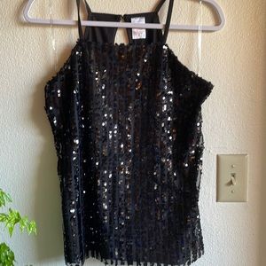 Black sequin tank top